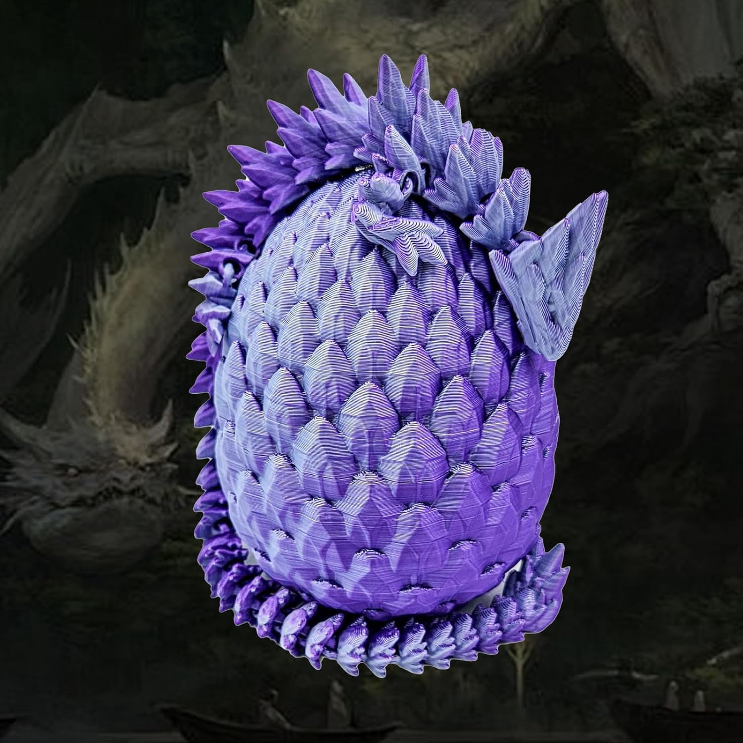 Home Office Desk Decor3D Printed Dragon Egg Crystal 3D Dragon Fidget Toys for Adult Articulated Dragon Egg Surprise Dragon Gifts