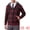Red, variant on Men's Plaid Knitted Fleece Lined Drawstring Hooded Zipper Jacket M Light Gray