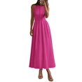 thumbnail image 1 of Vestido PRETTYGARDEN Verano 2025 sin mangas con patchwork XL Rojo Rosa, 1 of 8