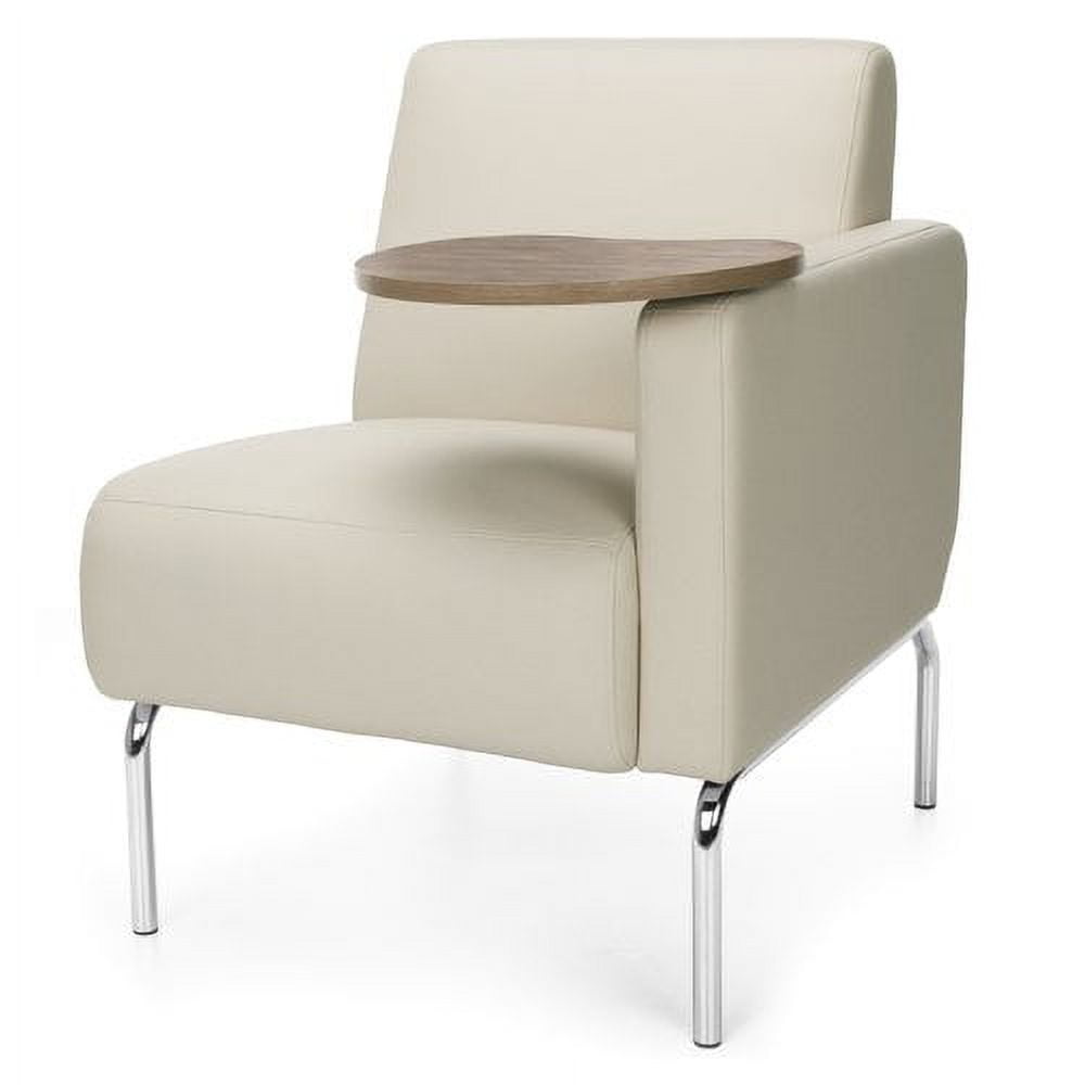 OFM Triumph Series Model 3001LT Polyurethane Modular Left Arm Lounge Chair with Tungston Tablet, Black