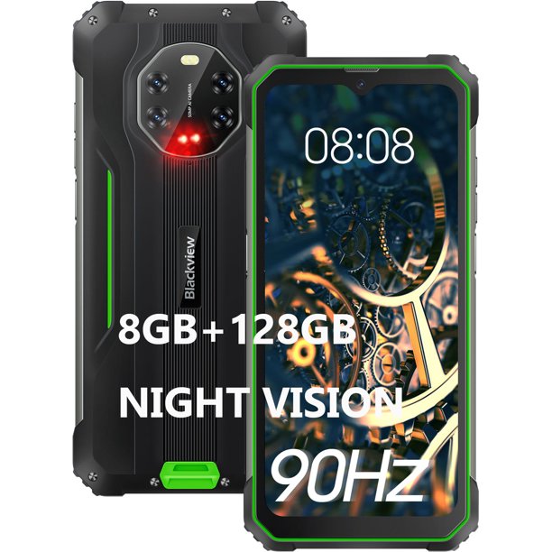 Unlocked Cell phones, Blackview NightVision Rugged Phone 8GB+128GB 8380mAh 6.58", 50MP Camera