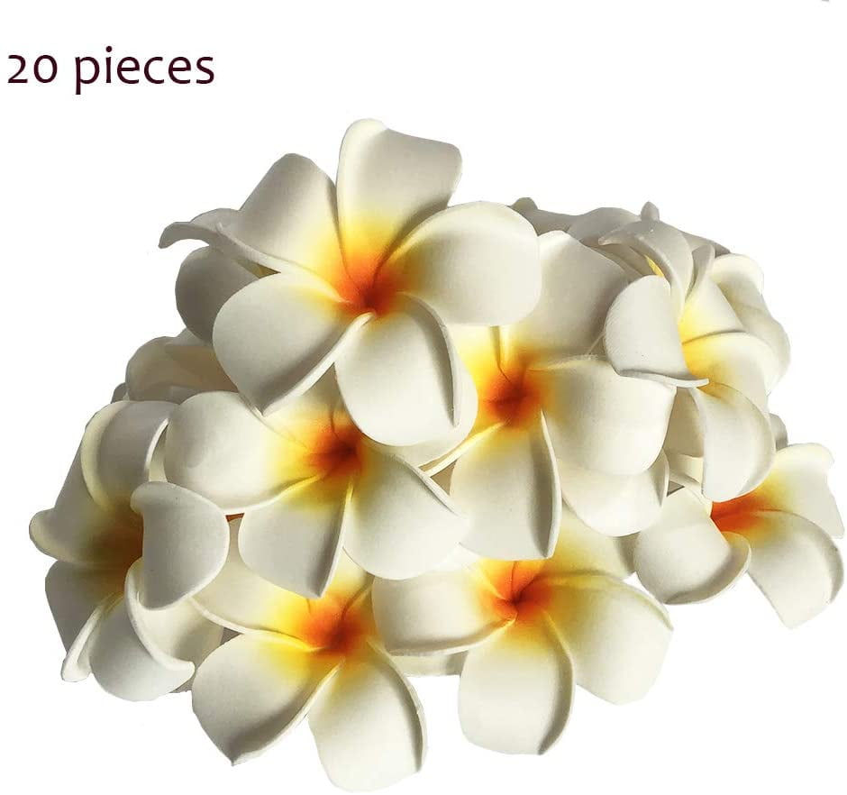 2.3" 10/20Pcs Hawaiian Foam Plumeria Bulk Artificial Frangipani Flower Heads 
