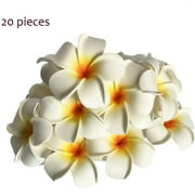 20 Pieces Water Floating Plumeria Artificial Flower Frangipani for Pool Decoration and Bathtub(White)