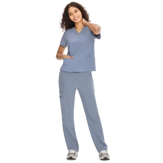 Set exfoliante COZYFIT de uniforme médico para mujer Rock Grey XS