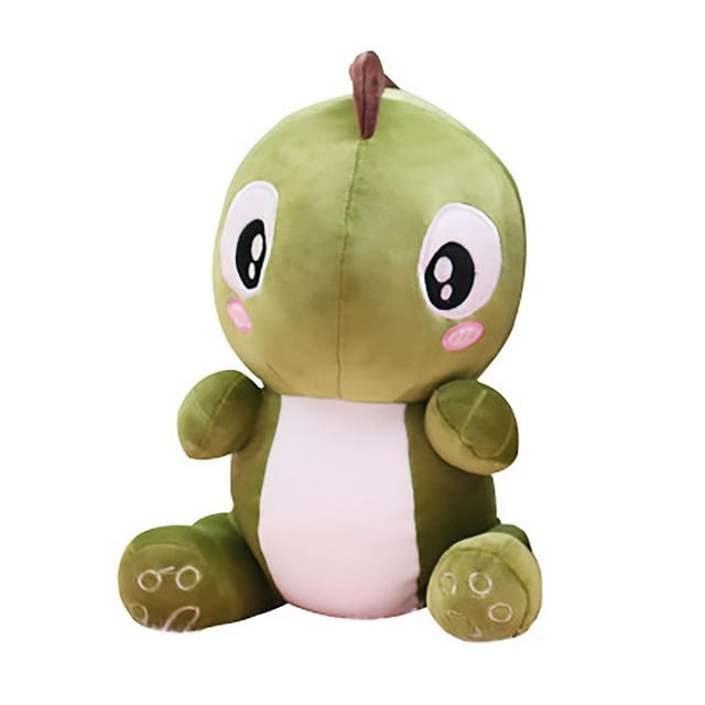 Almohada de peluche con forma de dinosaurio con ojos grandes para niños, 28 cm
