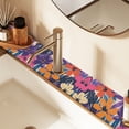 thumbnail image 2 of Yayeee Faucet Mat for Kitchen Sink 14.7" Diatomite Long Splash Guard Pad, Colorful Painted Flowers Pattern, 2 Pack, 2 of 7