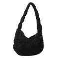 thumbnail image 1 of Bolso plisado de nube para mujer, bolso de hombro acolchado informal, bolso PuffyTote para chica (negro), 1 of 9