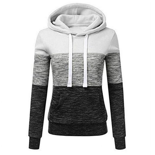 RKSTN Womens Sweatshirt Fashion Casual Patchwork Color Loose Hoodies Loose Pullove Drawstring Blouse with Pockets