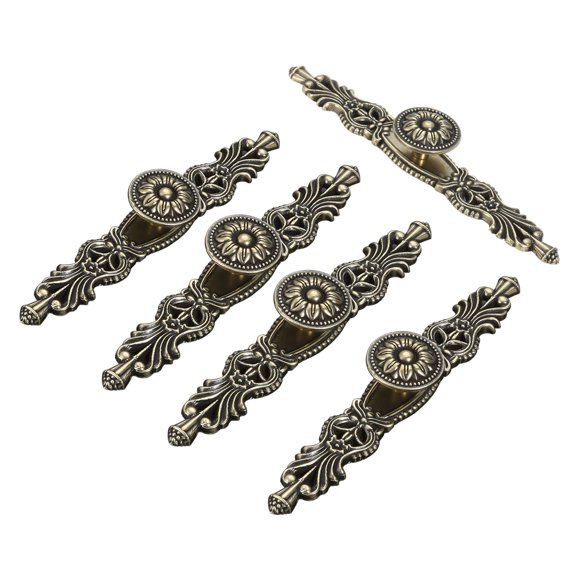 Tiradores para gabinete Mgoodoo, bronce vintage, 5 piezas, distancia entre orificios de 9,6 cm