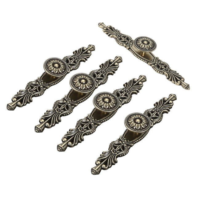 Tiradores para gabinete Mgoodoo, bronce vintage, 5 piezas, distancia entre orificios de 9,6 cm