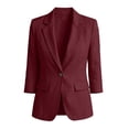 thumbnail image 7 of sdhkgrrt Women's Long Sleeve Button Down Blazer Fall Open Front Business Work Casual Suit Jackets Solid Basic Office Outfits Tops, Wine XL, 7 of 7