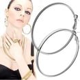 thumbnail image 1 of Smooth Round Hoop Earrings Set - Elegant Clear Big Ring Earrings for Timeless Charm and Style, 1 of 4
