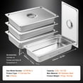 thumbnail image 4 of KFFKFF Set of 4 Hotel Pans, Full-Sized Anti-Jam Steam Pan with Cover, 0.8mm Thickness Stainless Steel Steam Table Pan, 4-Inch Depth Commercial Table Pan, Food Storage Pan, 4 of 9