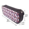 thumbnail image 3 of Picia Peonies Pattern Large Capacity PU Leather Pencil Case Organizer Pen Marker Holder Double Zipper Storage Bag Big Pencil Pouch for College Office, 3 of 6