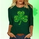 thumbnail image 1 of Xuyuer Women St Patricks Day Sweatshirts Lucky Clover Blouse Irish Shamrock Pullover 3/4 Sleeves Graphic Tops, 1 of 6