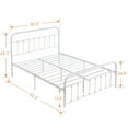 VECELO Queen Size White Metal Bed Frame, Vintage Headboard, Footboard