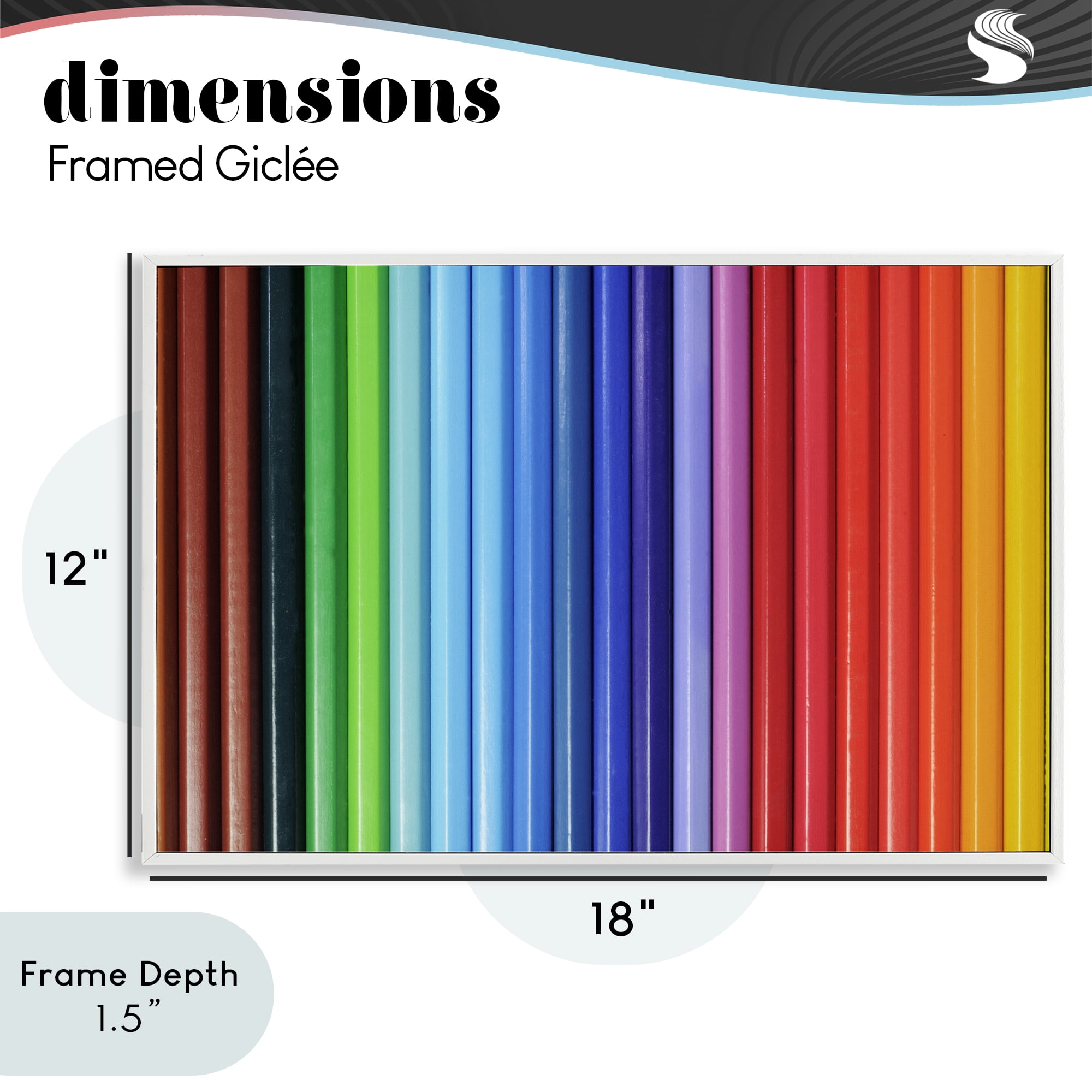 Stupell Industries Colored Pencil Lineup White Framed Giclee Art, design by Tom Quartermaine