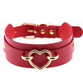 thumbnail image 1 of Minnieouse Gargantilla para mujer y niña, collar con corazón, gargantilla de cuero PU para mujer, collar llamativo, joyería, arnés para el Ropa, zapatos y accesorios Miscelánea corazón de oro y rojo, 1 of 6