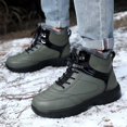 thumbnail image 6 of Men's Waterproof Leather -Lined Platform Ankle Boots Lace Up Thick Soles Mid Top Comfort Warm Snow Sport Booties Non- Casual outdoor Work Hiking Boots, 6 of 9