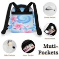 thumbnail image 4 of Pink Flowers Swirl Blue Background Small Backpack Cute Mini Backpacks For Woman Lightweight Daypacks, 4 of 8
