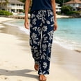 thumbnail image 6 of Wide Leg Pants For Women Business Casual Summer Loose Fit Beach Ready Vacation Ready Flexible Styling Easy Matching Wardrobe Essential Everyday Outfit For Vacation And Travel Blue B M, 6 of 6