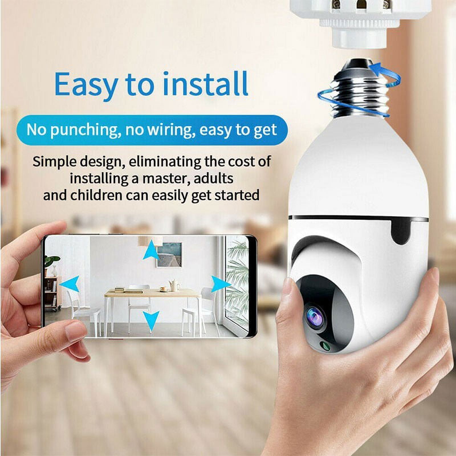 WIFI Security Camera, E27 Light Bulb 1080P HD, Infrared Night Vision, Supports 2.4GHz Wi-Fi - Walmart.com WIFI Security Camera, E27 Light Bulb 1080P HD, Infrared Night Vision, Supports 2.4GHz Wi-Fi - Walmart.com