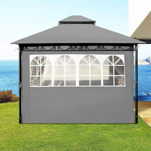 YRLLENSDAN,10 X 10 Pop Up Canopy Tent,Outdoor Tent for Backyard Party,Canopy Tent with Sidewalls,for Events, Parties, Camping,Waterproof,Grey