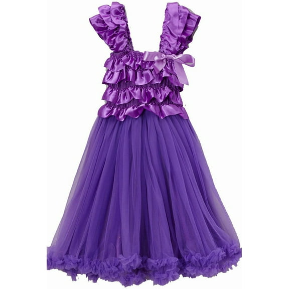 Wenchoice Purple Ruffle Top Dress Girl's S(1T-2T)