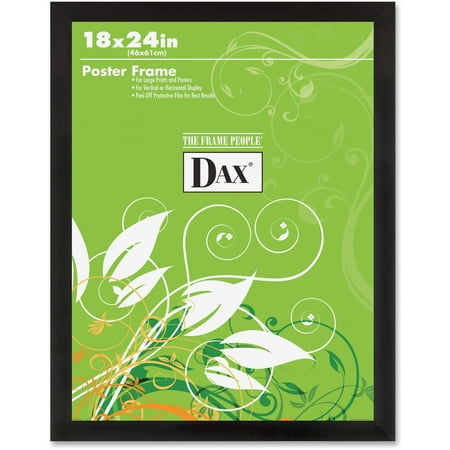 DAX Black Solid Wood Poster Frames w/Plastic Window, Wide Profile, 18 x 24