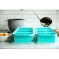 thumbnail image 2 of Souper Cubes 1 Cup Freezing Tray with Lid, Silicone Soup Freezer Molds for Freezing Broth, Soup, Leftovers and More, 2-Pack - Aqua, 2 of 8