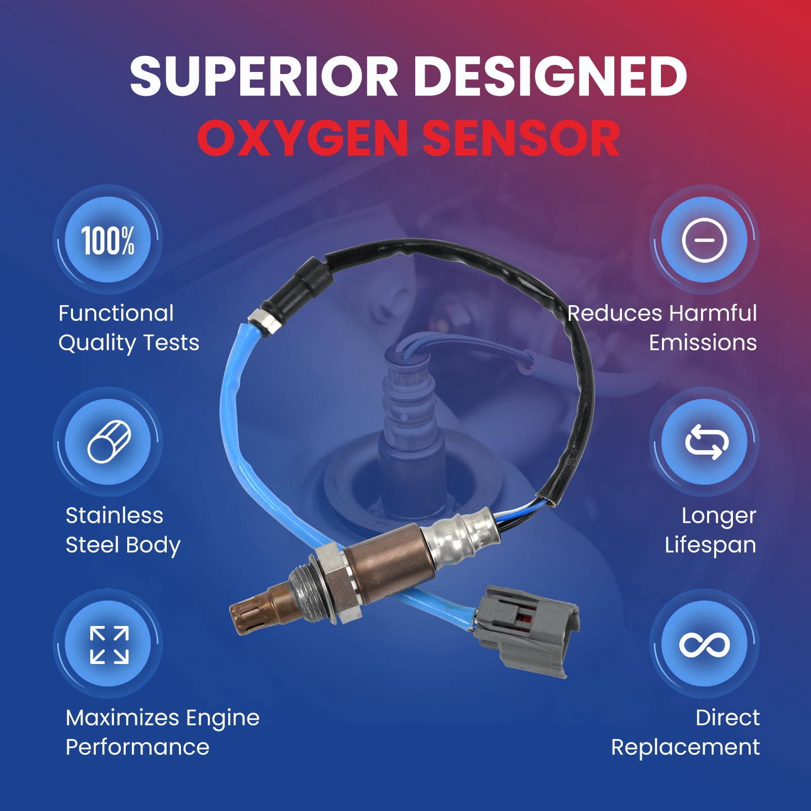 MOCA AUTOPARTS 2x 234-5060 Upstream O2 Sensor Oxygen Sensor Fit for 2006-2010 Infiniti M45 4.5L & 2004-2008 Nissan Maxima 3.5L & 2004-2007 Nissan Murano 3.5L