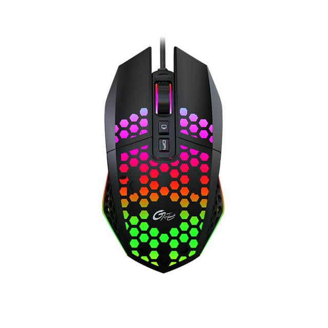 Graflsoa X801 Souris de Jeu Filaire RVB avec 7 Boutons Programmables, 6 Niveaux de DPI Réglables, 7 Modes d'Éclairage et Fonction de Retour Rapide sur Bureau en Noir