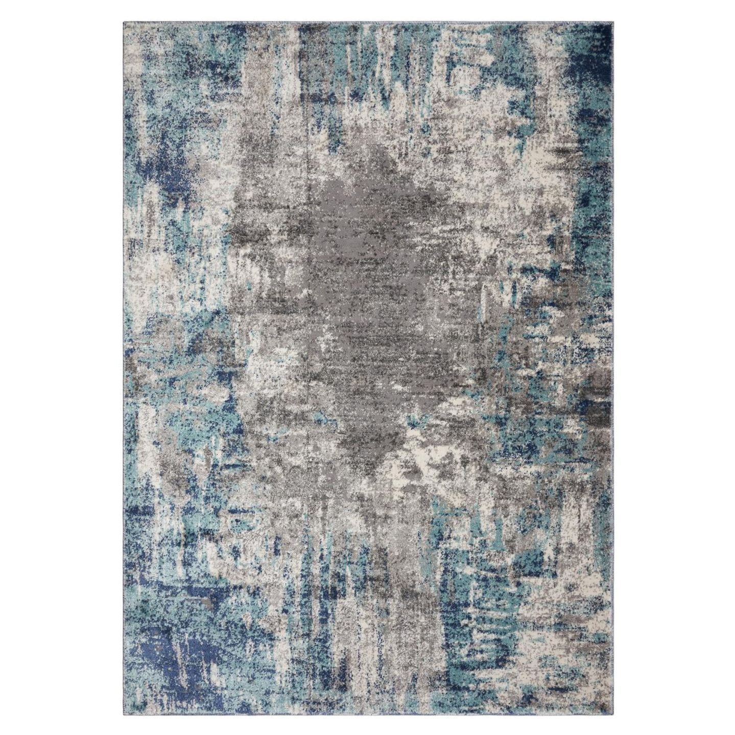 Luxe Weavers Euston Collection Abstract Area Rug 7680 Dark Blue, Light Blue 9x12