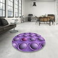 thumbnail image 3 of Ahgly Company Indoor Round Patterned Heliotrope Purple Area Rugs, 5' Round, 3 of 6