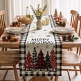 thumbnail image 3 of Smile Waterclor Buffalo Plaid Winter Christmas Table Runner 13 x 72 Inch, 3 of 7