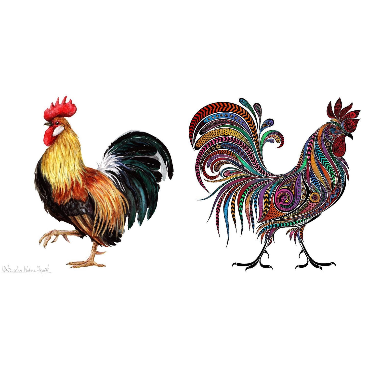 Swedish Dish Cloth Rooster Set of 2