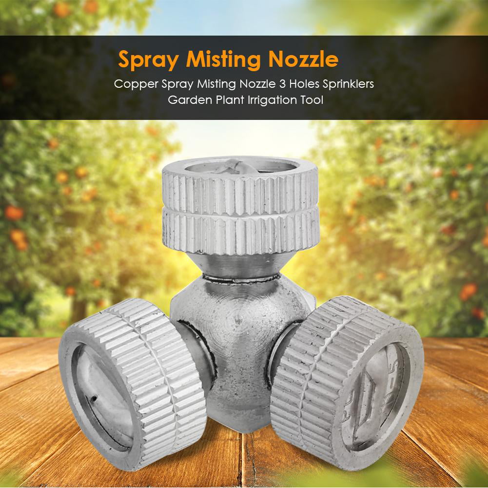 Copper Spray Misting Nozzle 3 Holes Sprinklers Garden Plant Irrigation Tool #8Y 
