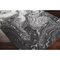 Hauteloom Nuevo Living Room, Bedroom Area Rug - Contemporary - Black, Gray, Cream - 2' x 2'11"