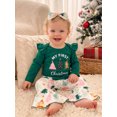 thumbnail image 5 of RUINIXCW Baby Girls Christmas Outfit Long Sleeve Romper Print Pants Headband, 5 of 8
