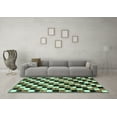 thumbnail image 3 of Ahgly Company Indoor Square Checkered Light Blue Modern Area Rugs, 3' Square, 3 of 4