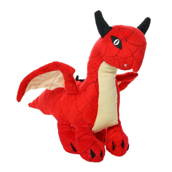 Mighty Dragon Red Durable Plush Squeaky Dog Toy