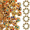 thumbnail image 4 of Shisuyan 90pcs Diy Jewelry Making Beads Spacer Beads Loose Beads Inlaid with Rhinestone, 4 of 9