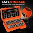 thumbnail image 6 of Bolt Extractor Kit,14 Piece Impact-Grade CR-MO Steel Nut Remover Set, 3/8" Drive Socket for Removing Frozen/Rusted/Rounded Bolts & Lug Nuts (Sizes 8-19mm),Automotive & Machinery Repair, 6 of 7