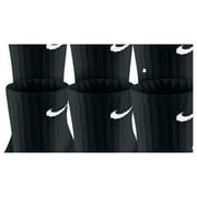 Nike Mens 6 Pack Performance Cotton Crew Band Socks Black Size Large