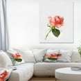 thumbnail image 1 of Pink Rose Watercolor with Stem - Large Floral Canvas Artwork, 1 of 3