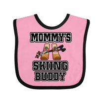 Inktastic Mommys Skiing Buddy for Kids Boys or Girls Baby Bib