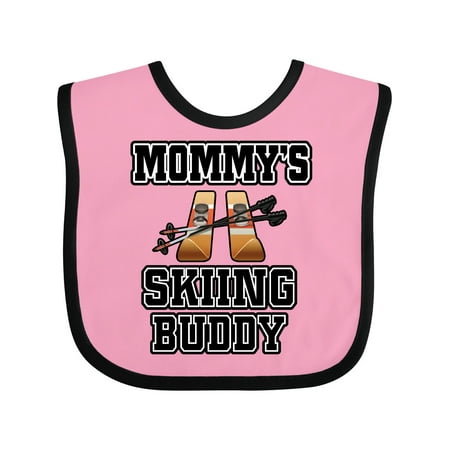 

Inktastic Mommys Skiing Buddy for Kids Boys or Girls Baby Bib