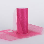 Fuchsia Premium Glitter Tulle Fabric ( W: 6 Inch | L: 10 Yards )