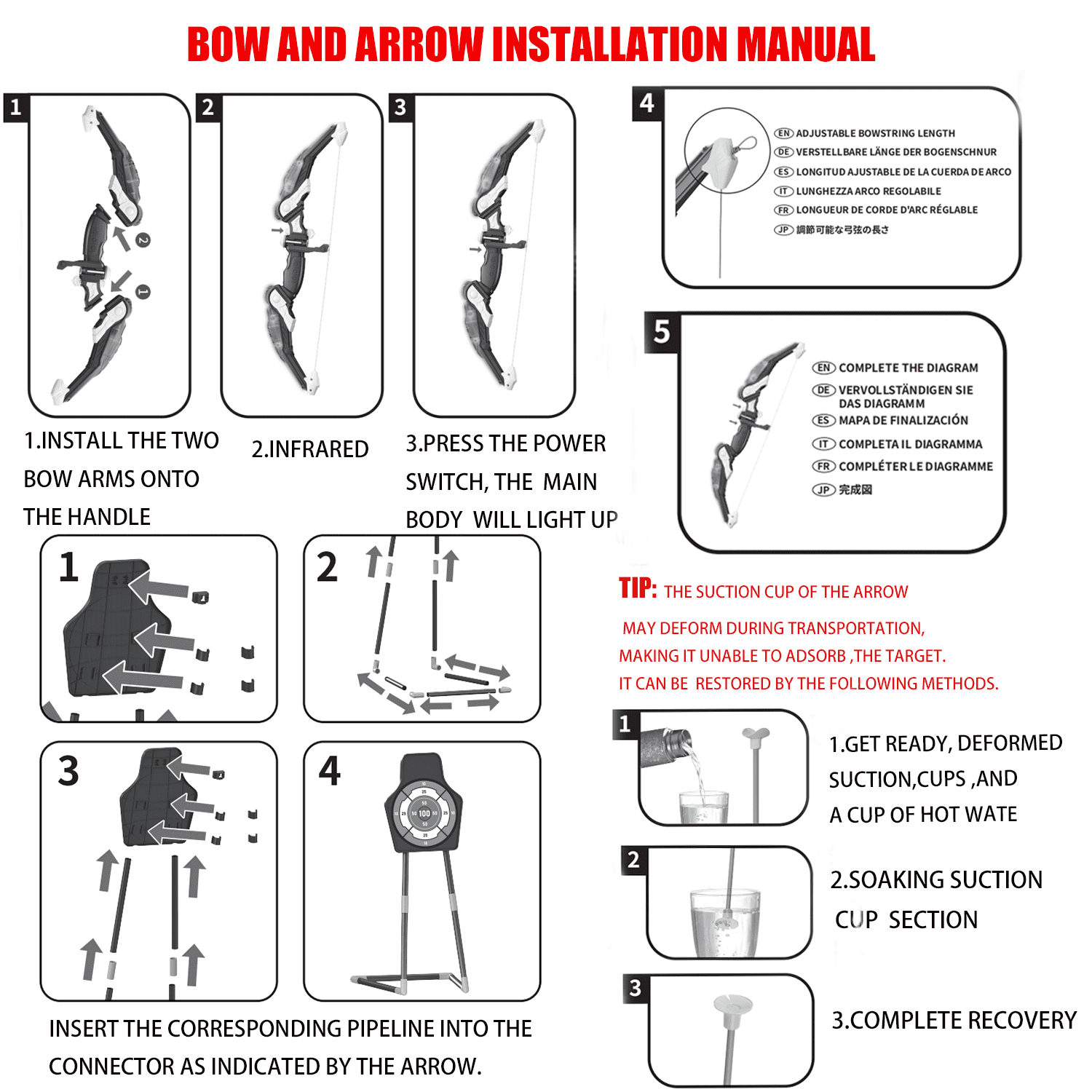 WonderStone 2-Pack Bow and Arrow for Kids, LED Light-Up Archery Set with 20 Suction Cup Arrows, Standing Target & Quiver, Outdoor Yard Games Toys for Ages 4-13