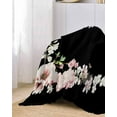 thumbnail image 2 of Floral Black Sofa Couch Covers for Dog,Washable Sofa Throw Cover Single Slipcovers for Armchair with Tassels,Vintage Botanical Blossom Spring Summer Couch Protector Towel Blanket Medium 71''x91'', 2 of 8